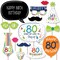 Big Dot of Happiness 80th Birthday - Cheerful Happy Birthday - Colorful Eightieth Birthday Party Photo Booth Props Kit - 20 Count